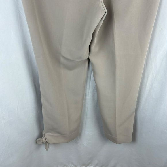 Banana Republic Avery Tie Hem Pants Women 14 Beige Tan Crop‎ Dress Work Stretch - Picture 8 of 10